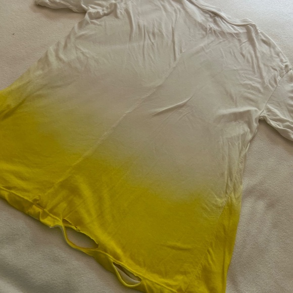 Unravel Project Yellow Dip Dye Short Sleeve Distressed T-Shirt, Size S, NWOT - Picture 6 of 14
